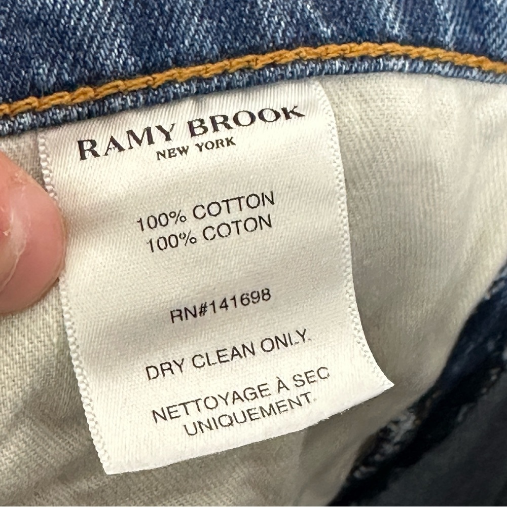 Ramy Brook Rosie Boyfriend Jeans Embroidered‎ Stripe Size 25 Boho Distress Denim - Picture 13 of 16